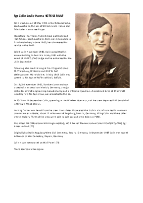 A preview of a PDF biography for Hanna, Colin Leslie